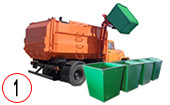 мусоровоз с боковой загрузкой контейнера